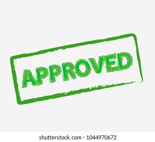 Green approved stamp, label, sticker or stick flat icon 