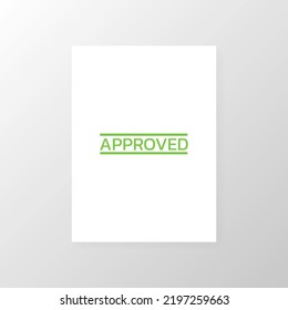 Green approved stamp on paper sheet, Vector.