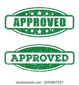 Green Approved Stamp Vector Illustration