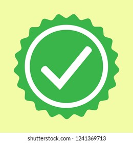 Green approved star sticker vector illustration isolated