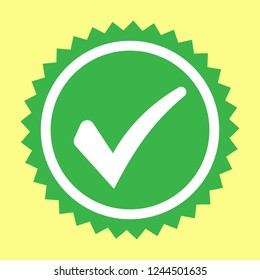 Green approved star sticker vector illustration isolated