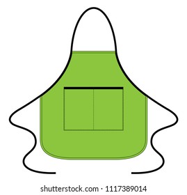Green Apron Design With Black Rope Vector.