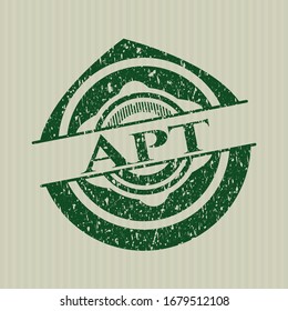 Green Apt distressed rubber stamp