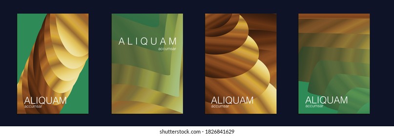 Green, Aqua Menthe and Gold Golden Liquid Texture. Vintage Paper Gradient Texture. Light Stylish Luxury Flyer. Fluid Minimal Designs. Abstract Metal Vector Template. Business Cosmic Background.