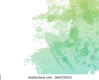 Green y Aqua Menthe Vector Brush Stroke. Resumen de la salpicadura de fluidos.  Fondo texturado de color de agua. Pincel de pancarta de venta. Pincel de degradado. Splash aislado sobre fondo blanco.