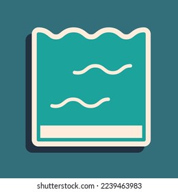 Green Aquarium icon isolated on green background. Aquarium for home and pets. Long shadow style. Vector