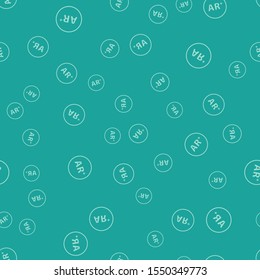 Green Ar, augmented reality icon isolated seamless pattern on green background.  Vector Illustration