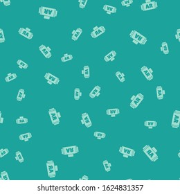 Green Ar, augmented reality icon isolated seamless pattern on green background.  Vector Illustration