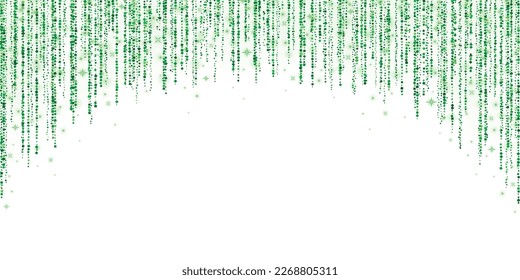 Green arc decoration glitter garland on white background. Vector