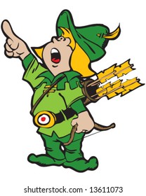 Green Archer Raising Hand