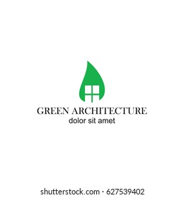 Green Architecture Logo Vector Template