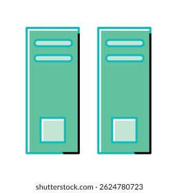Par verde de pastas de arquivo morto. Ilustração vetorial