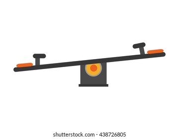 Green area and Playground object design. swing icon. vector grap