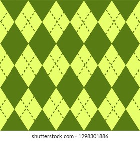 Green argyle basic checkered pattern vector