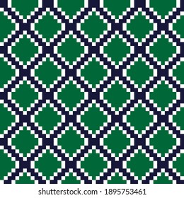Green Argyle, diamond shape seamless pattern background suitable for fashion textile, knitwear, graphics