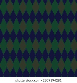 Green Argyle fair isle seamless pattern design for knitwear, fashion textile, graphics