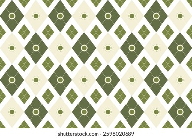 Green argyle seamless pattern. Geometric background for Patrick apparel and wrapping paper. Vector illustration, Argyle style fabric pattern, Plaid Seamless Pattern, St Patrick, Green, clothing 