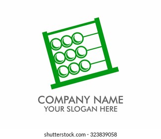 green arithmetic math accounting abacus logo image icon