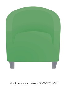 Green arm chair. vector illustration 