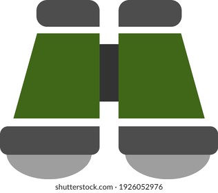Binoculares verdes del ejército, ilustración, vector sobre fondo blanco.