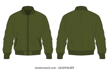 Green army bomber jacket mockup