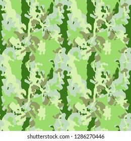 Green army camo vector texture - seamless military fashion pattern.