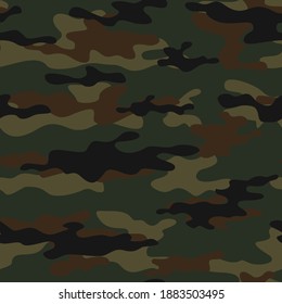 
Green army camouflage hunting background repeat print. Ornament. Vector illustration.