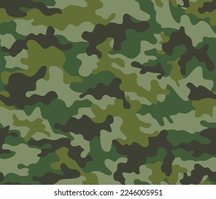 Green army camouflage pattern, trendy fabric texture, disguise background. Ornament