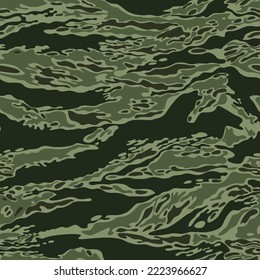 
Green army camouflage pattern, vector forest background, disguise texture, military uniform on textile