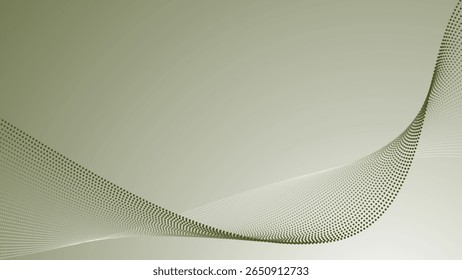 Green army gradient with halftone curve background for modern abstract digital and graphic design