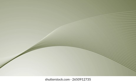 Green army gradient with halftone curve background for modern abstract digital and graphic design