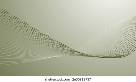Gradiente verde do exército com fundo de curva de meio-tom para design gráfico e digital abstrato moderno