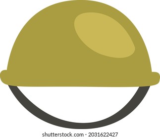 Green army helmet, illustration, vector, on a white background.