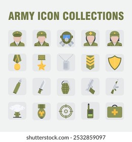 Hoja verde de las colecciones del icono del ejército