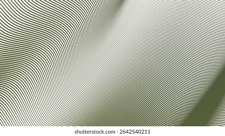 Rayas verdes del ejército línea ondulada sin fisuras patrón de fondo abstracto militar camuflaje estilo diseño