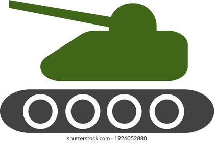 Tanque del ejército verde, ilustración, vector sobre fondo blanco.
