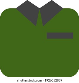 Green army uniform, illustration, vector on white background.