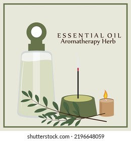grüne Aromatherapie Natur Vektor ätherisches Öl und Kräutergesund