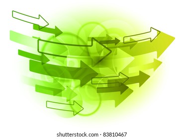 green arows on the white