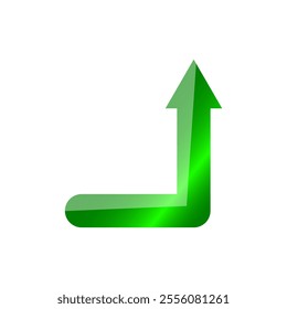 green arrow 3d icon. top high growth concept arrow