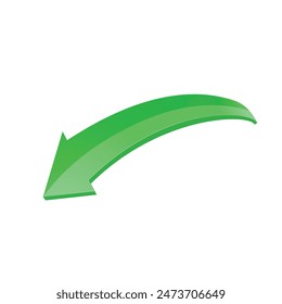 Flecha verde Ilustración vectorial 3D. 