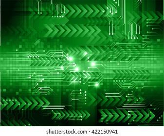 green arrow abstract light hi speed internet technology background illustration, Background conceptual image of digital. eye scan virus computer. motion move graphic. vector
