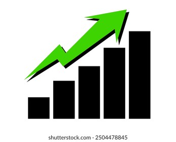 Gráfico de escalera de logros de flecha verde