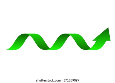Green arrow. Up arrows, statistic  graphic. Vector illustration isolated on white background