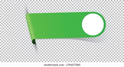 green arrow bookmark banner for any text on transparent background