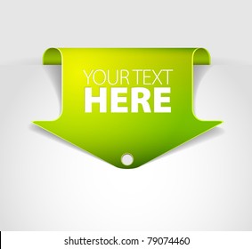 Green arrow bookmark - arrow pointing at the content