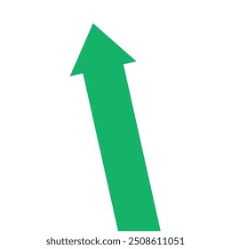 Gráfico de negocios de flecha verde que apunta hacia arriba, la parte posterior izquierda representa el beneficio