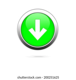  Green arrow button isolated on white. Vector illustration