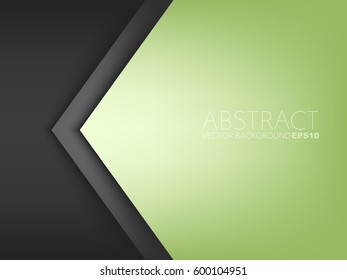 Green arrow concept background overlap triangle black layer and space for text and message design , vector