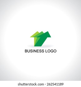 green arrow concept logo design 